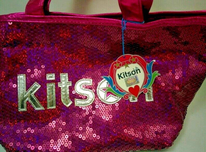 Mini bolso de mano Kitson LA fucsia con logotipo de lentejuelas Foto 4 de 4