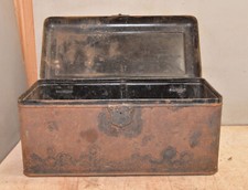 Antique Tool Storage Box Automobile Tractor Collectible Early Metal Chest