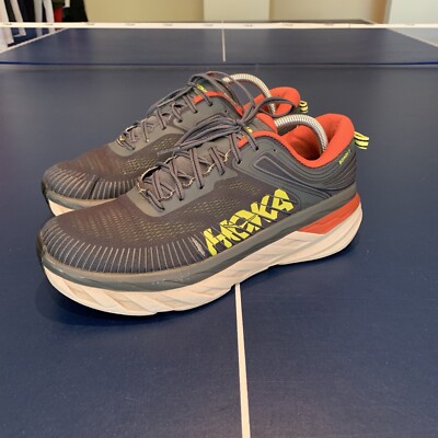 Men’s Hoka Bondi 7 Gray and Orange Athletic Shoes size 10.5 s-l400.jpg main image 3