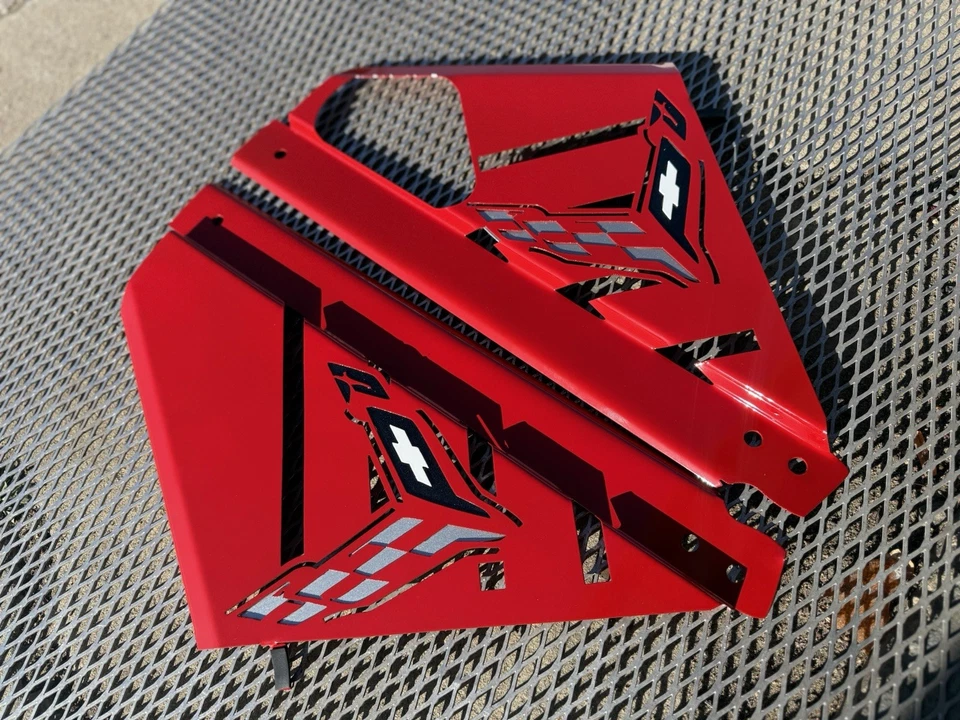 2020/2024 CORVETTE C8 ENGINE PANELS Chevy Edition Torch Red - Image 4 of 4