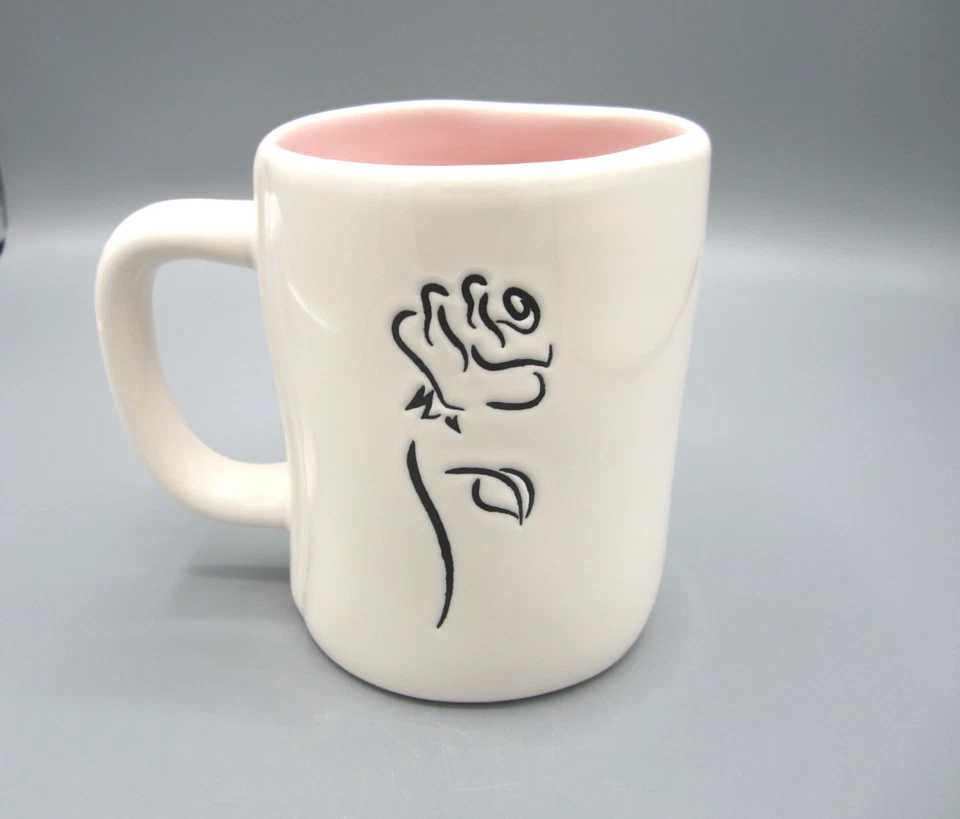 Rae Dunn & Disney "True Love & Rose" White, Pink Princess Coffee Mug 20 oz (351) - Image 2 of 4