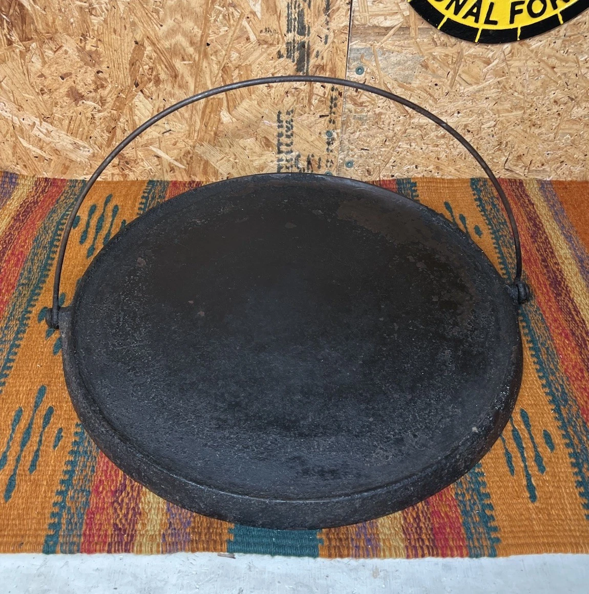 No. 16 Wagner Ware Sidney O Cast Iron Flat Griddle W/Bail Handle 16”