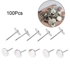 100X Silver Upholstery Nails Wooden Box Sofa Push Pins Studs Furniture Hardware
