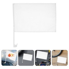  10 Stück leere Mini-Flaggen für Autofenster, 30 x 45 cm DIY-Set weiße Flaggen