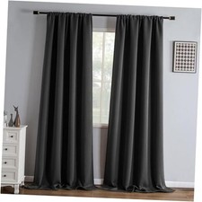 Blackout Curtains 96 Inch Length 2 52"W x 96"L Pack of 2 Blackout  Dark Grey