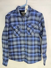 Buffalo By David Bitton Vtg Shirt Size Small Snap Buttons Plaid Blues western (2