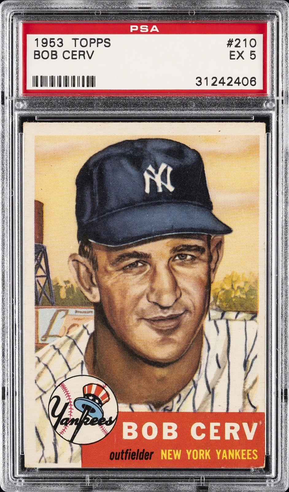 1953 TOPPS #210 BOB CERV PSA 5