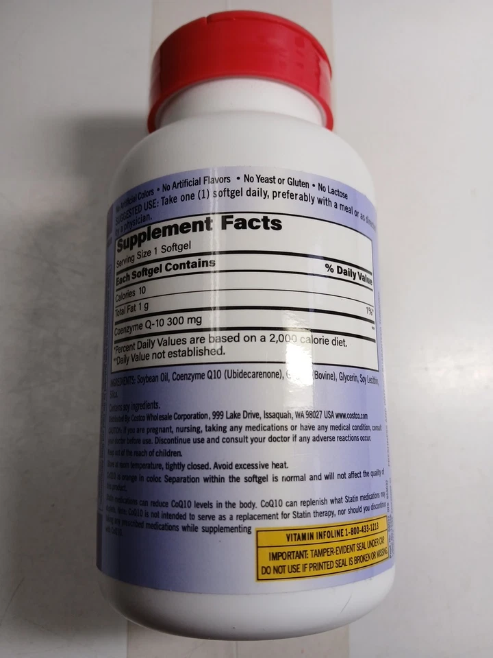 Kirkland Signature CoQ10 300 mg 100 cápsulas blandas - salud cardíaca y energía caducidad 08/2026 Foto 2 de 4