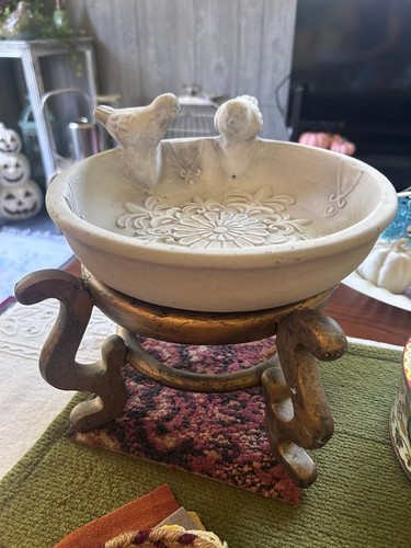 Concrete Bird Bath Tap Bowl with base