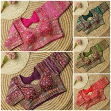 Saree Blouse Readymade Silk Designer Party Sari Choli Bollywood Wedding Top