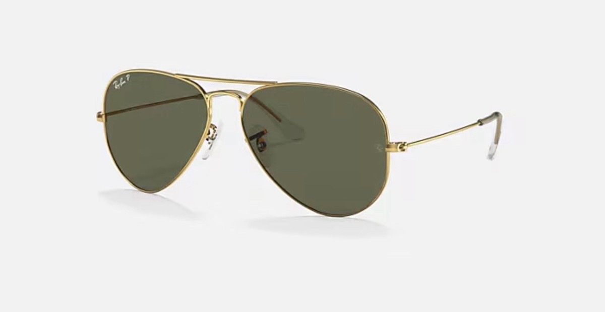 Ray Ban Aviator Gold Classic Polarized Green Sunglasses RB3025 001/58 62 mm Ray Ban Classic Aviator Sunglasses RB3025 11219 Matte Gold  main image 3