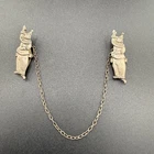 Vintage Signed Sterling Silver Clown Sweater Clips
