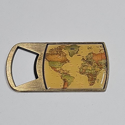 VTG Metal Bottle Opener World Map USA America Australia Asia Europe Africa Gift - Picture 2 of 5