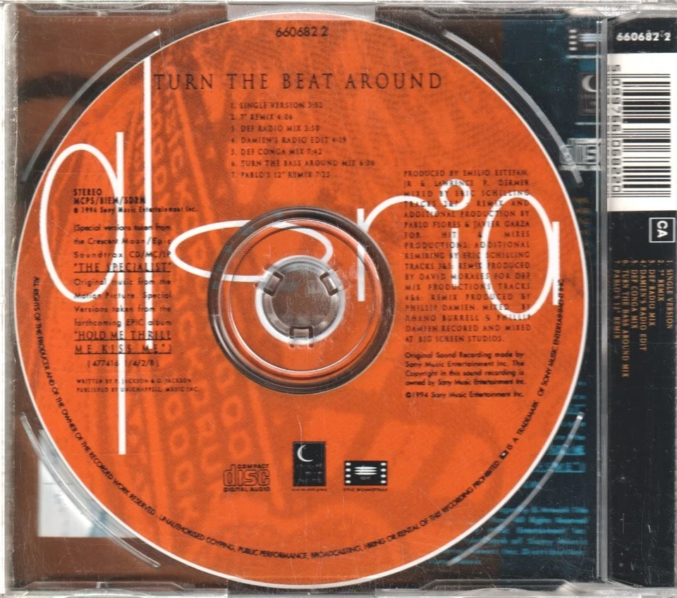 Gloria Estefan Turn the Beat Around CD UK Issue Pressed In Austria Epic 1994 - Bild 2 von 2