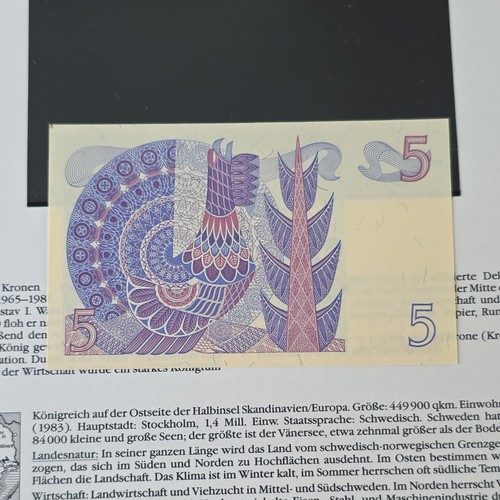 5 Kronen 1965-1981 UNC Top Zustand Banknote der Welt Schweden  - Bild 3 von 4
