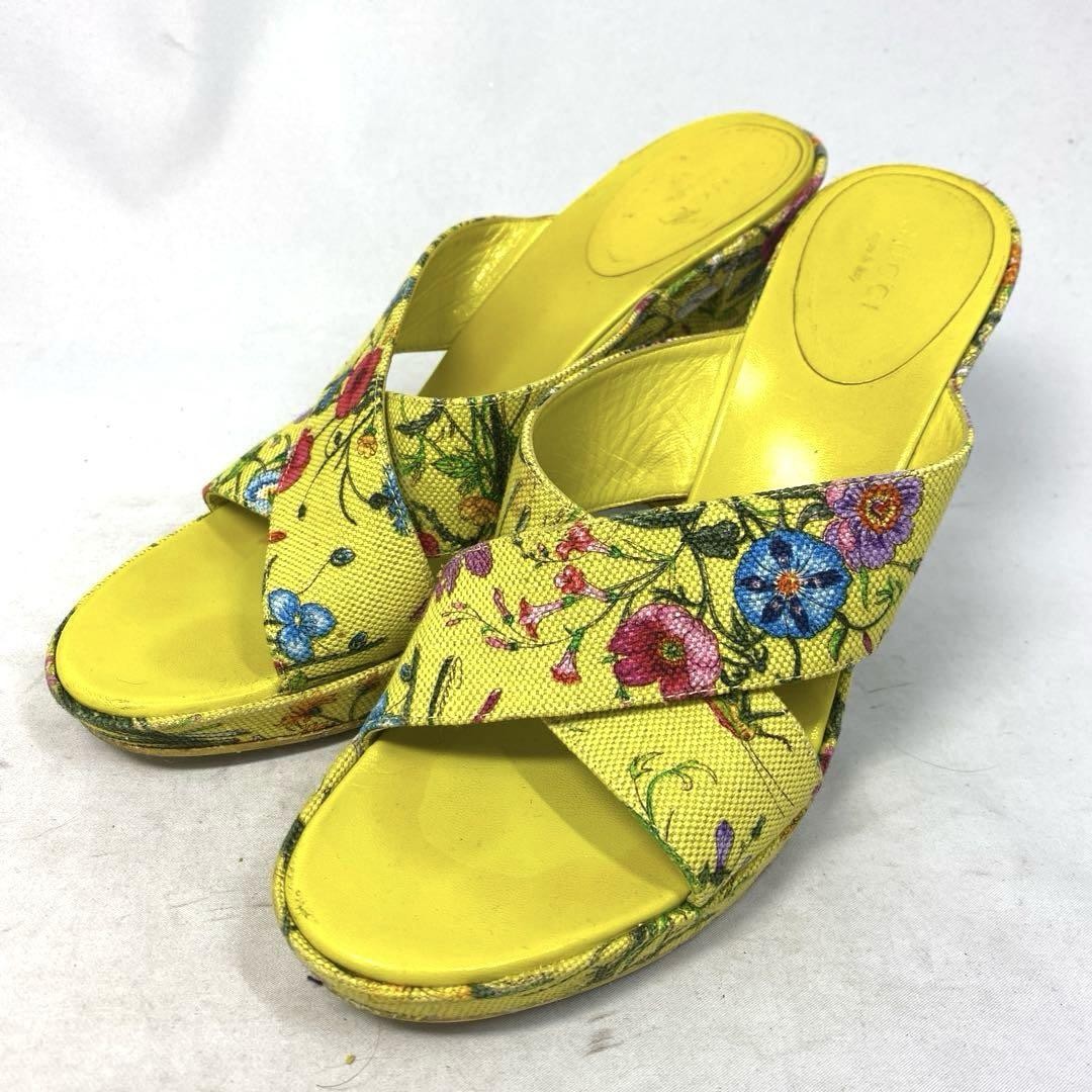Gucci Pumps Slide Sandals Multicolor Canvas Size 37.5 US About7.5 For Women thumbnail 23