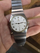 Extremely Rare Concord Men's Stainless Mariner SG Watch w/ Solid 18k Gold Bezel