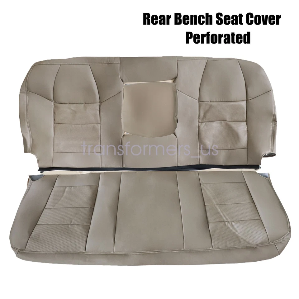 For 2002 2003 2004-2007 Ford F250 F350 Lariat Perforated Leather Seat Cover Tan - Image 4 of 4