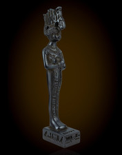 Rare Ancient Egyptian Osiris Statue with Royal Crown & Sacred Carvings BC