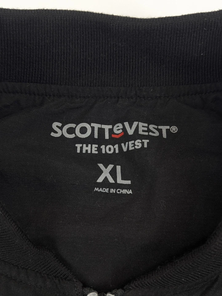 SCOTTeVEST 101 Mens XL Travel Vest 9 Pockets Water Repellent TSA Black Security  - Image 3 of 4