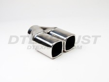 Stainless Steel Dual 2.75 Square Rolled Edge Tip 2.25 In 5.75 Out