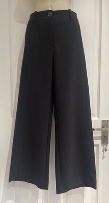Zara Women s Full Length Black Wide-Leg Trousers UK Small BNWT