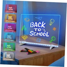 LED Note Board with 7 Colors, Includes Adapter, 13"x10" Led Drawing Board for 