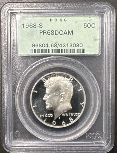 Photo of a 1968-S Kennedy Half Dollar Proof from an eBay listing that sold on Jul 17, 2026