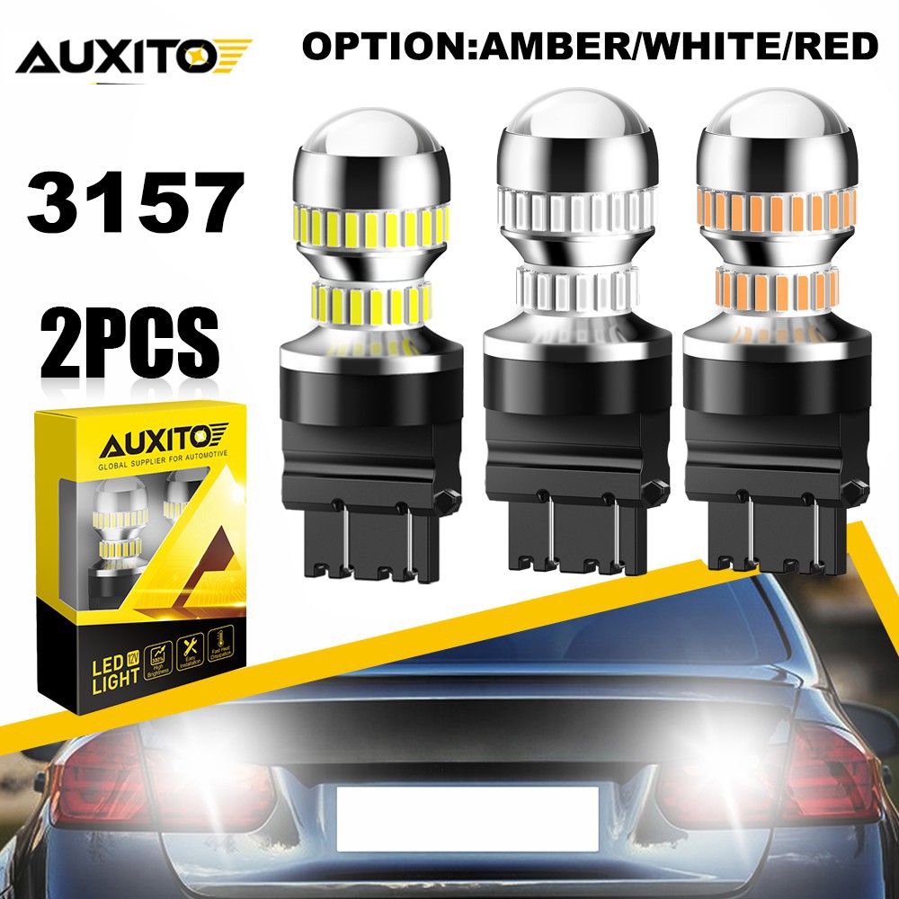 AUXITO 3157 3156 LED Bulbs - Super White 6500K, 2400 Lumens, For Reverse, Brake, Turn Signal (2 Pack)