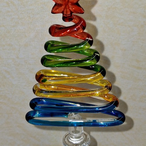 Christmas Ornament Colorful Glass Tree Vintage Pier One Holiday Decor - Picture 2 of 11