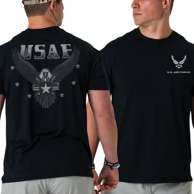 U.S. Air Force T-shirt, 2 Sides USAF Graphic with Eagle Wings and Star Emblem