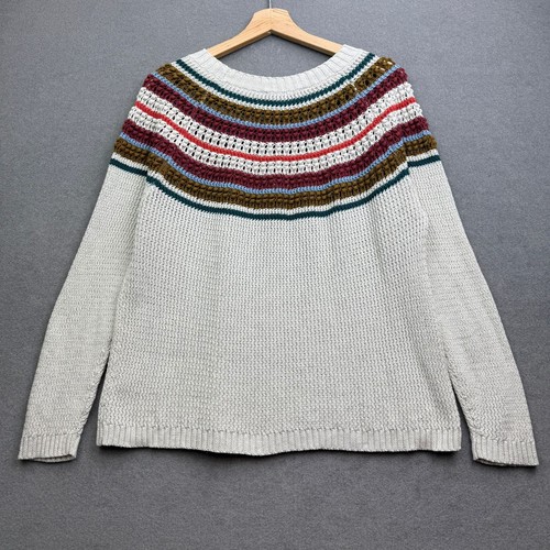 SEASALT Jumper UK 12 Knit Fairisle Nordic Scandi Yoke Centrepiece Shormer