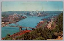 Panorama Pittsburgh PA Here May Be Seen The Golden Triangle Postcard TS-312