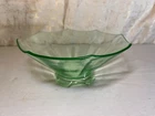 Uranium Glass Octagon Bowl Footed 8.5 Inch Depression Glass