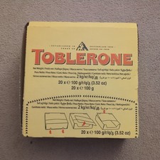 Toblerone Swiss Milk Chocolate with Honey & Almond Nougat 100g ( Box Of 20 )