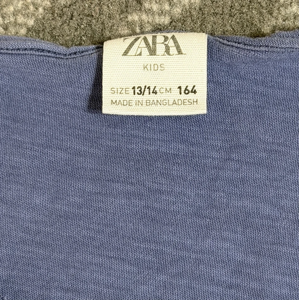 Zara Kids Blue Tank Top 13/14 164cm Minimal Pocket Basic Summer Y2K Style - Image 3 of 4