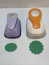 Fiskars Marvy Paper Punches Lot of 2 Large Scalloped Circle  Oval Lot PP10