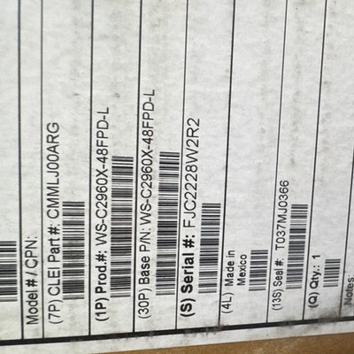 Cisco Catalyst WS-C2960X-48FPD-L 48-Port Gigabit Managed Layer 2 Switch