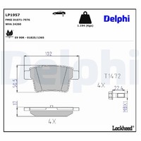 Delphi Bremsbelagsatz, Scheibenbremse LP1957 FüR Ford Jaguar