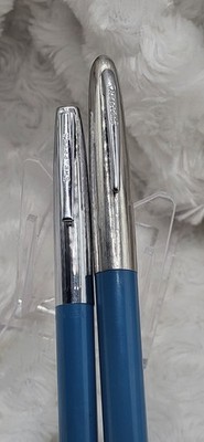 Vintage Schaefer Light Blue. Cartridge Fountain Pen And Pencil -  Untested 
