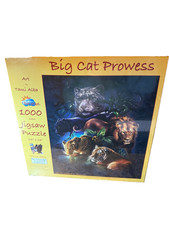 Sunsout Big Cat Prowess 1000 pieces Puzzle -NEW SEALED Tiger Lion Cat 23x28