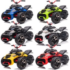 12V Kids Ride-On ATV Truck 3-Wheel 55W Dual Motors 7mph EVA Tires Music Lights