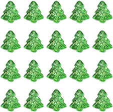 200Pcs Christmas Tree Glass Beads, Glittery Handmade Lampwork Glass Beads Bulk G