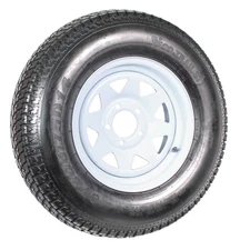 eCustomrim Tire On Rim ST205/75D14 14 in. LRC 5 Lug White Spoke Wheel
