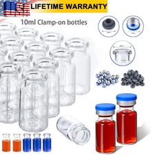 100/200/500/1000Pcs 10ml Lab Vials Clear Headspace Vials Sample Vials with Caps