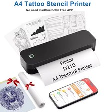 Portable Wireless A4 Thermal Printer D210 Bluetooth Inkless For Home Office LOT