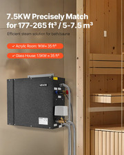 7.5kW Steam Generator with Controller for Home Sauna Spa Auto Drain Kit