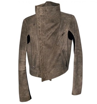 $928 VEDA Granite Max Classic Leather Moto Biker Jacket Small