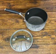 CALPHALON SELECT 87015 1.5 QT Small Saucepan Pot + Glass Lid Hard Anodized Pan