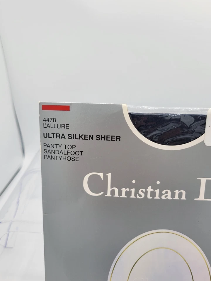 Christian Dior 4478 L'ALLURE Ultra Silken Transparente Panty Top Azul Marino Talla 4 Foto 3 de 4